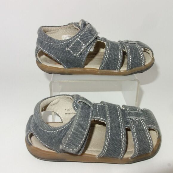 NEW See Kai Run Kids Jude Fisherman Sandals Gray Denim Boys Toddler Size 12 - Picture 1 of 7